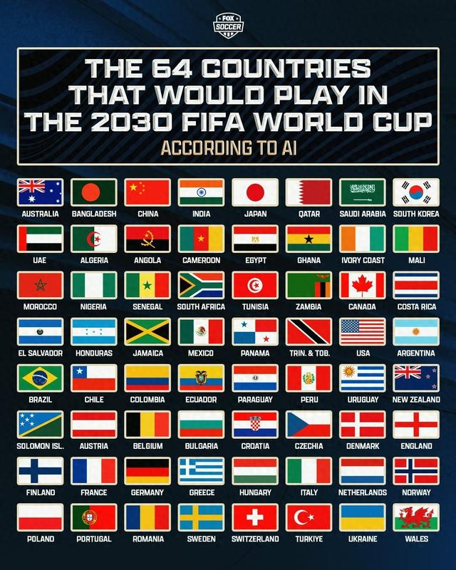 魔幻！ChatGPT列若世界杯擴軍的64隊：中國、印度、所羅門群島等